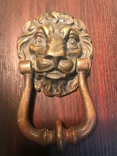 Georgian bronze lion head door - lion,