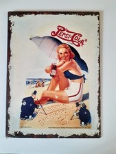 Plaque de métal Pepsi Cola, Pin-up