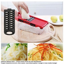 Coupe-légumes manuel Mandoline 6 lames Trancheuse Fruits et Légumes
