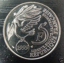 Ve REPUBLIQUE 5 FRANCS ONU