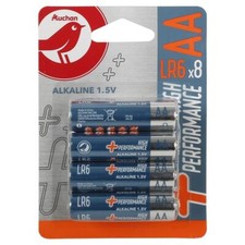AUCHAN Piles AA / LR6 alcalines 1.5V standard x4 ou x8
