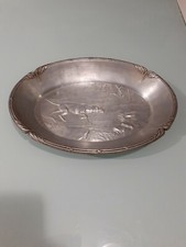 Corbeille / Panière Vintage en Alu avec Décor Chien de Chasse en Relief