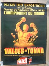 Affiche ancienne BOXE 1974 VALDES-TONNA Castiglioni vintage sport boxing poster
