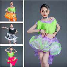 Fille Femmes Latin Déguisement Jeux Ruche Gland Jupes Haut Enfant Tenue de Danse
