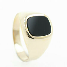 Chevalière Bague Homme Onyx 333 or Jaune 8 Carat Gr.68 3,3g