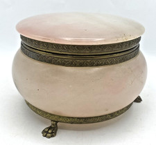 Antique french Empire style jewelry box early 1900's bronze stone