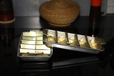 2 Bac à glaçons en aluminium, argenté et doré vintage 60'