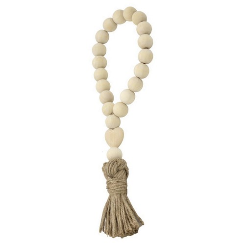 Pendentif bois perlé - pendentif,