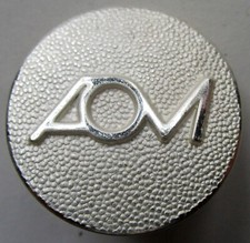 Bouton plat en métal argenté AOM Compagnie d'Aviation Air Outre-Mer, de 27 mm