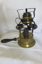 Ancien double réchaud à alcool en laiton Pigeon