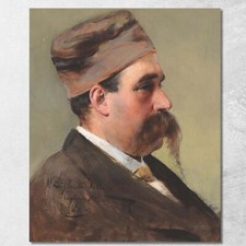 Profil Masculin Avec Chapeau Vittorio Matteo Corcos, vmc30 tableau impression su