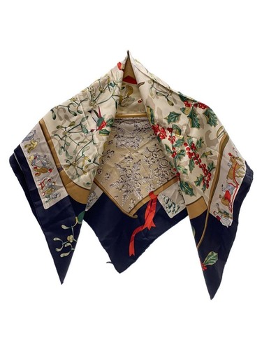 Hermes silk scarf black neige - hermes,