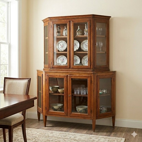 Buffet ancien noyer verre - ancien,