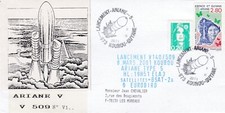 K118 Thème ESPACE Enveloppe ARIANE V 509 Vol 140   KOUROU le 8/03/2001