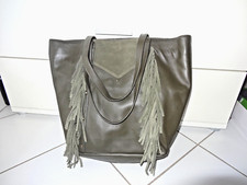 Sac Fourre-tout Cuir kaki Gris