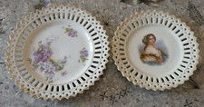 Paire d'anciennes assiettes ajourées (18 & 21cms)
