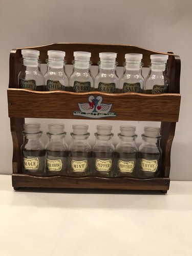Vintage wooden spice rack - spice,