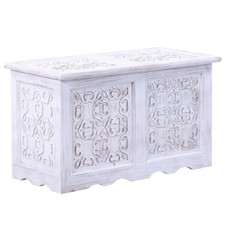 Coffre De Maison Indien En Bois Ceyda - Blanchi 80Cm