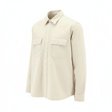 Norse Projects Homme M Beige Manches Longues Coton Bouton Décontracté Chemise