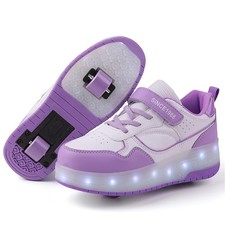 Chaussure a Roulette pour garçons et Filles Basket Lumineuse Roller Retractab...