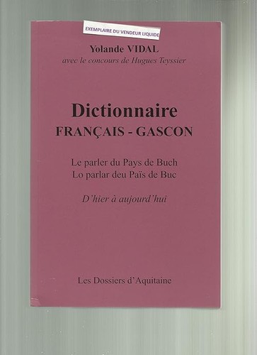 Dictionnaire francais gascon - -,