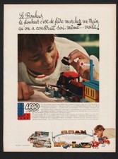 pub papier 1968 jouet jeux construction LEGO system montage train gare wagon mou