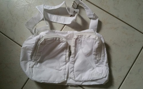 Sac besace blanc tissu - , avec