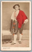 CDV 1870 Béarn Guide Montagne Pau Folklore Photo Colorisée Hand tinted Costume