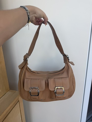 Sac main cuir beige - cuir,