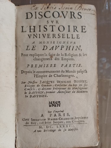 Bossuet discours sur - bossuet,