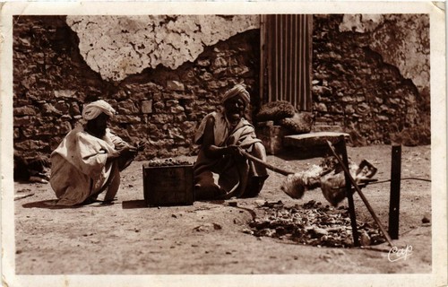 Cpa maroc mechoui - mechoui, plein