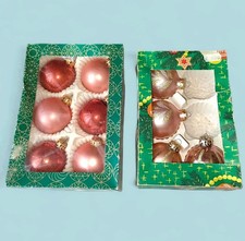 Anciennes boules de Noël vintage en verre en boite 60's 70's 