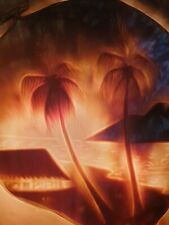 Lampe coquillage Tahiti 1930 / 1940 Déco Surf - Rare - Art Déco  Palmier Vintage