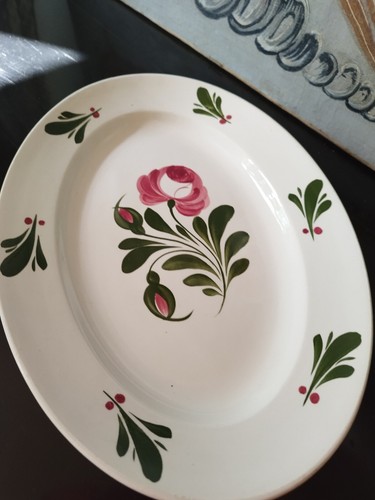Ancien plat ovale faïence - plat, en