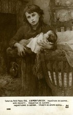 CPA PARIS SALON DU PETIT PALAIS 1918 Virginie DEMONT-BRETON Inquiétude de guerre