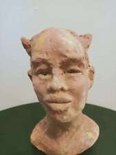 Faune Satyre sculpture terre cuite Buste Dionysos Pan Grec Romain Mythologie