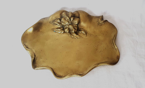 Vide poche bronze decor fleur - poche,