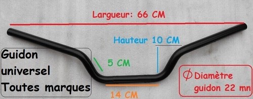 Guidon universel noir acier - universel,