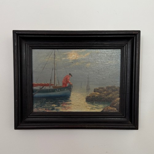 Huile sur panneau - , par