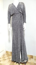 Robe longue sirene noir et argenté avec traine for costume taille 40