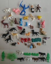 Lot de figurines soldats animaux indiens tempo jouet de bazar  1960’s