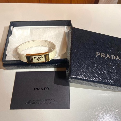 Bracelet prada cuir blanc - cuir,