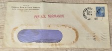 Enveloppe Timbrée 1937 - PER S.S. NORMANDIE Paquebot French Line