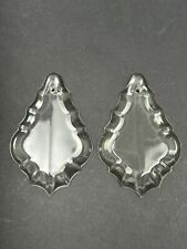 Lot de 2 Pampilles gouttes Cristal Moulé H. 7,6cm pièce détaché Lustre.