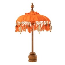 Parasol Déco Avec Pompons "Dayu" 85cm Orange