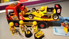 TE LOT PLAYMOBIL VOITURE COURSE E F1 FORMULE 1 HYBRIDE ELECTRIQUE CAMION PLATEAU