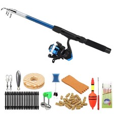 1 ensemble canne à pêche télescopique moulinet équipement de pêche Portable