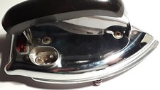 Vintage Dominion Fold-Away Travel Iron,  Model 1025 With Removable Cord and Case