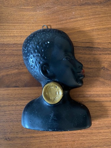 Tête plâtre buste africaine - plâtre,
