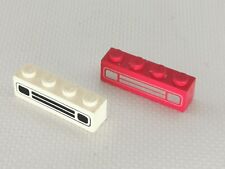 LEGO 3010pb035 BRIQUES 1X4 LEGOLAND ROUGE ET BLANCHE CALANDRE